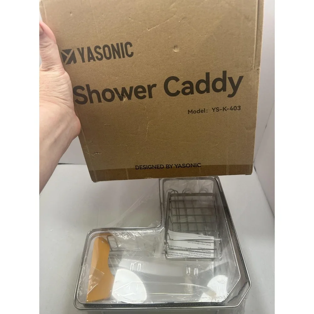 YASONIC Shower Caddy Stainless Steel Corner Shelf Silver Wall Mounted Bathroom